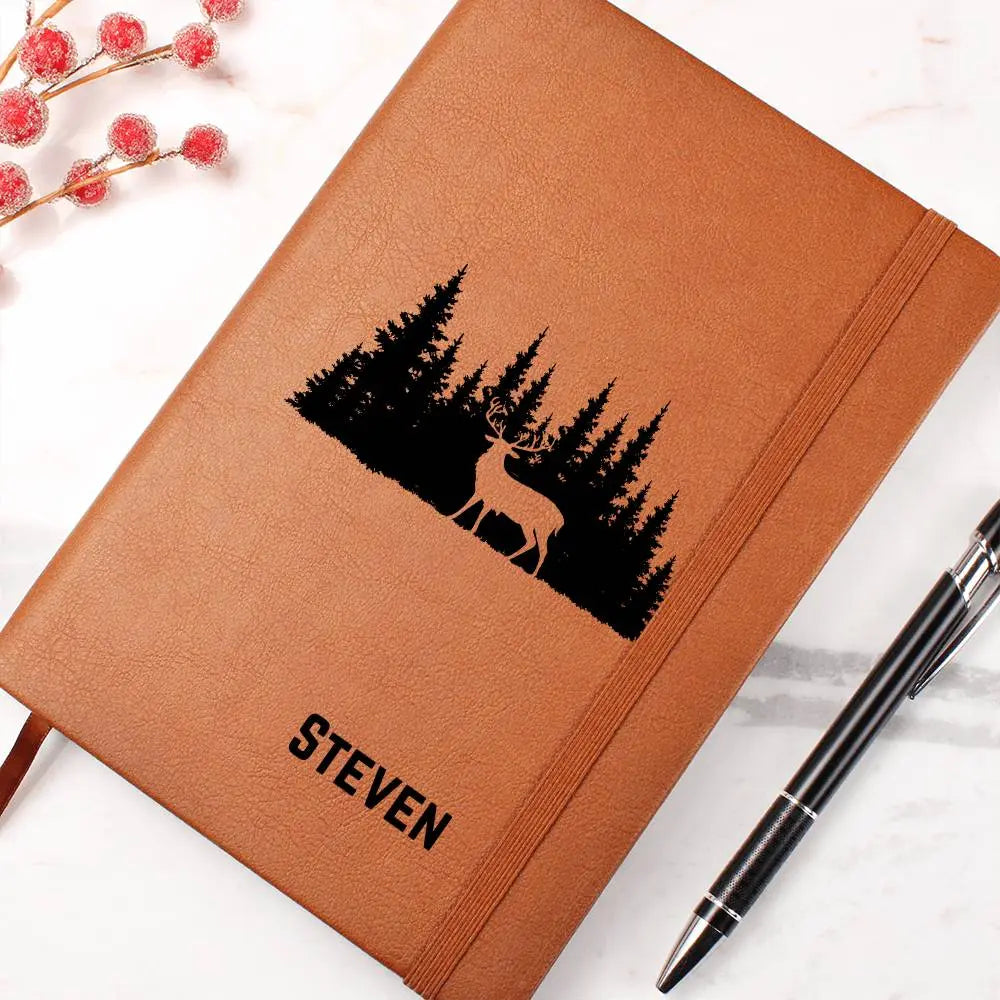 Jewelry Personalized Engraved Elk Hunter's Leather Journal Hunters Gift Elk Hunting Notebook ShineOn Fulfillment