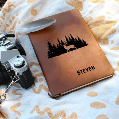 Jewelry Personalized Engraved Elk Hunter's Leather Journal Hunters Gift Elk Hunting Notebook ShineOn Fulfillment