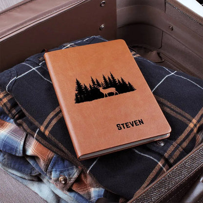 Jewelry Personalized Engraved Elk Hunter's Leather Journal Hunters Gift Elk Hunting Notebook ShineOn Fulfillment