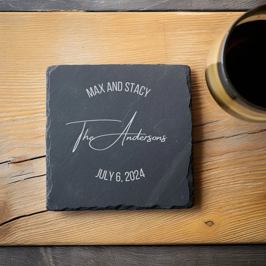 Coaster Personalized Family Name Coasters - Custom Coaster Set - Family Name Decor - Housewarming Gift beardedcustomsco