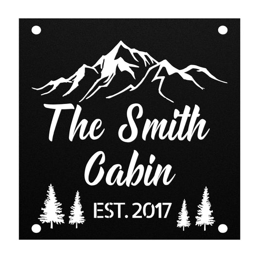 Wall Art Personalized metal cabin sign - mountain wedding established date wall art - personalized gift - wall art - home decor - home gifts - gifts teelaunch