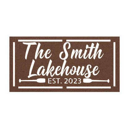 Wall Art Personalized lake house sign-lake house sign-boat oars decor-metal signs-laser cut sign-personalized sign-lake house decor-boating sign teelaunch