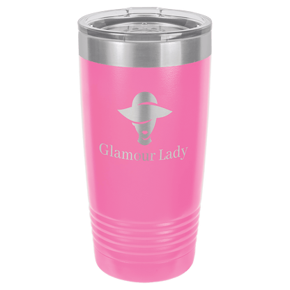 Pink Business Logo Laser Engraved Polar Camel Tumbler – 20 oz Stainless Steel Insulated Cup with Spill-Resistant Lid, Custom Branding for Employee Appreciation and Marketing