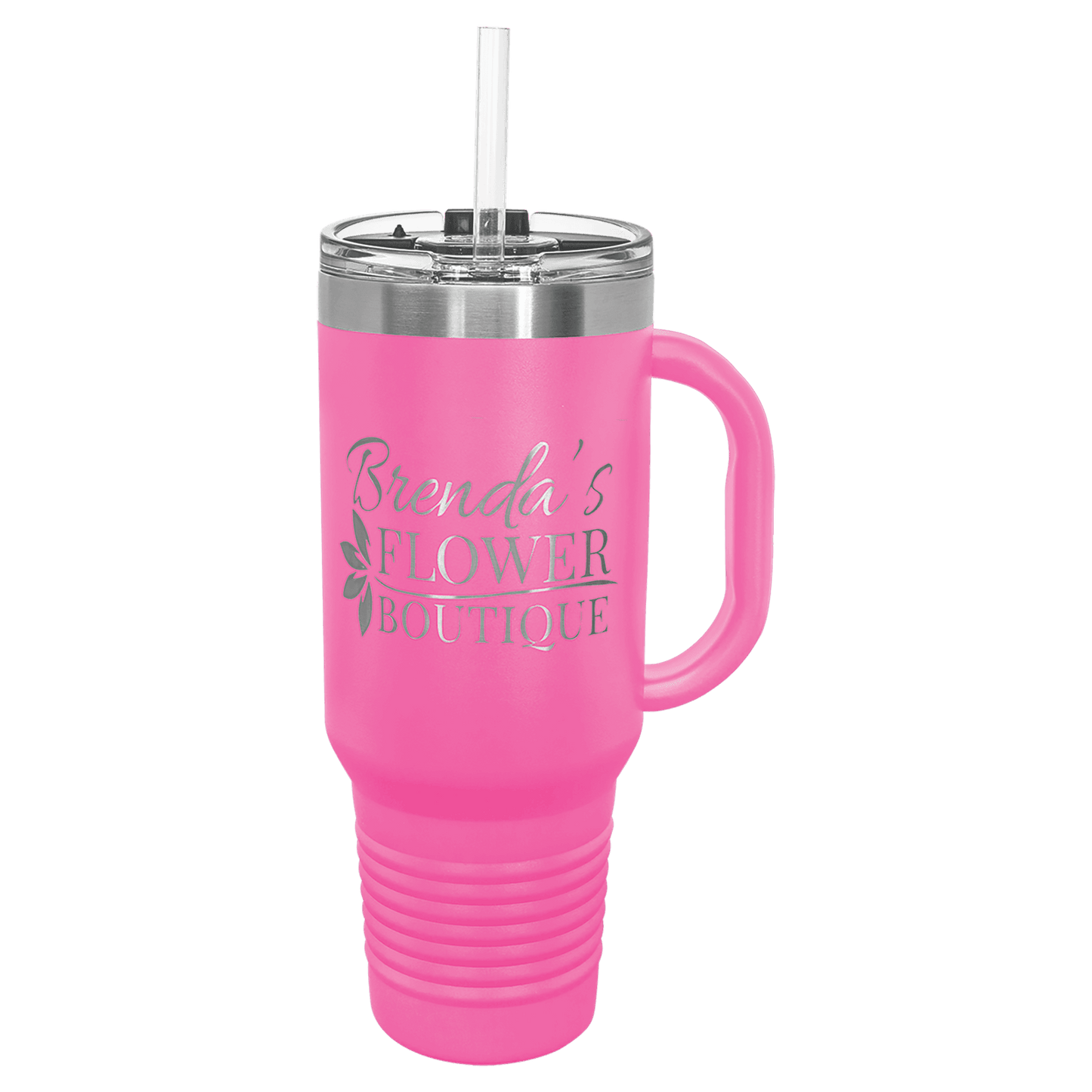 Customized Business Logo Engraved Powder Coated 40 Oz Travel Tumbler