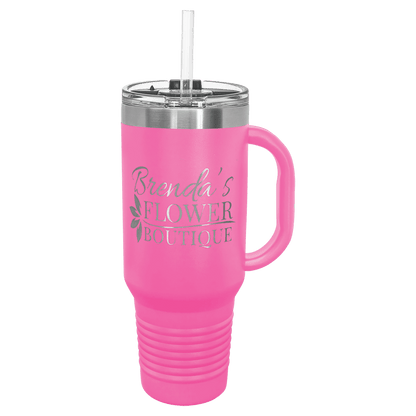 Customized Business Logo Engraved Powder Coated 40 Oz Travel Tumbler