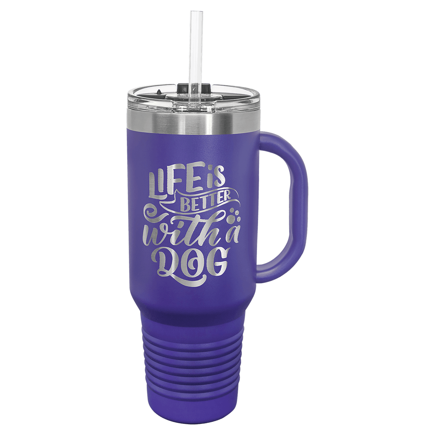 Customized Business Logo Engraved Powder Coated 40 Oz Travel Tumbler