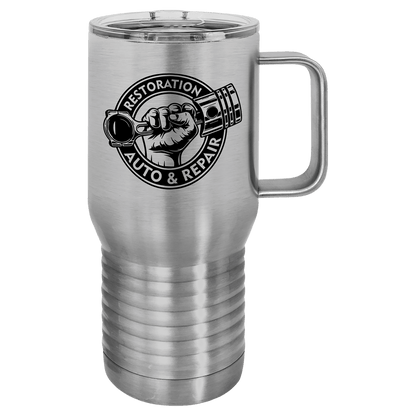 Customized Business Logo Engraved Powder Coated 20oz Travel Mug