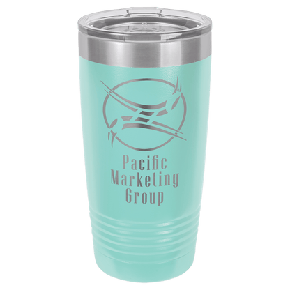 Teal Business Logo Laser Engraved Polar Camel Tumbler – 20 oz Stainless Steel Insulated Cup with Spill-Resistant Lid, Custom Branding for Employee Appreciation and Marketing