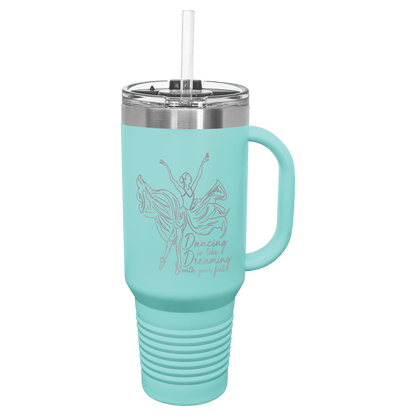 Customized Business Logo Engraved Powder Coated 40 Oz Travel Tumbler