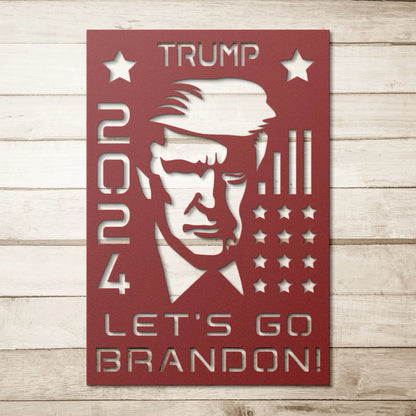 Wall Art Trump Steel Art, Trump Metal Wall Sign, Patriotic Decor, Military Gifts, Political Sign, Trump Supporter, MAGA, Trump 2024 Metal Sign teelaunch
