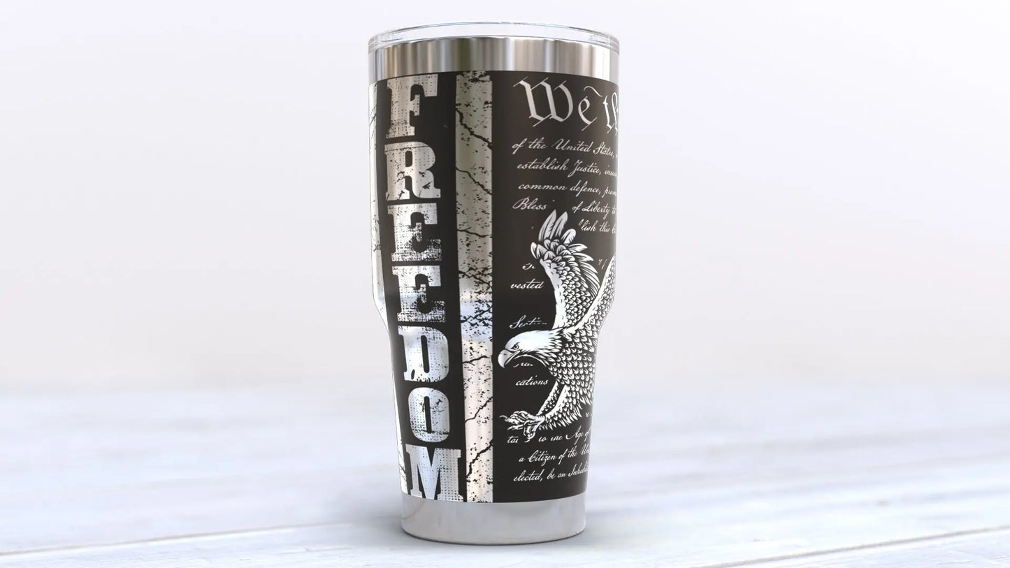 We The People Freedom Engraved 30oz Tumbler beardedcustomsco