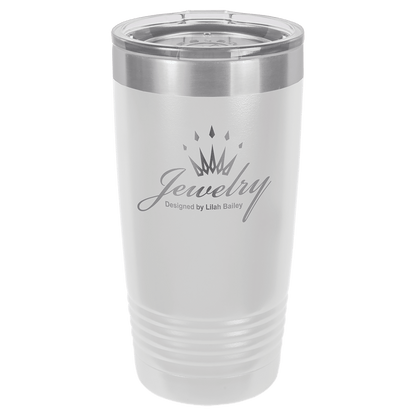 White Personalized Polar Camel 20 oz Powder-Coated Tumbler with Custom Company Logo – Premium Vacuum Insulated Drinkware for Hot and Cold Drinks