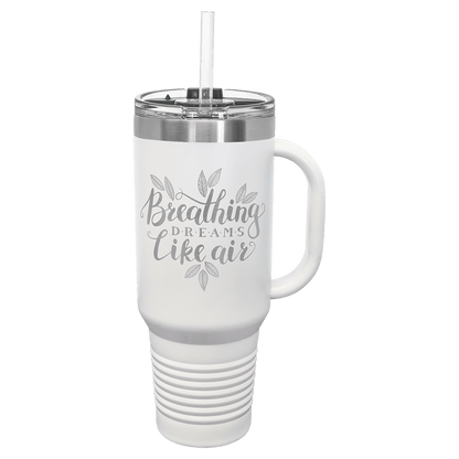 Customized Business Logo Engraved Powder Coated 40 Oz Travel Tumbler