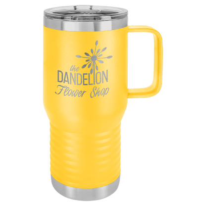 Customized Business Logo Engraved Powder Coated 20oz Travel Mug