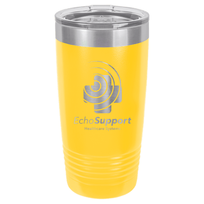 Yellow Polar Camel 20 oz Customized Business Logo Engraved Tumbler – Powder-Coated Stainless Steel with Laser Etched Branding, Insulated Drinkware for Hot and Cold Beverages