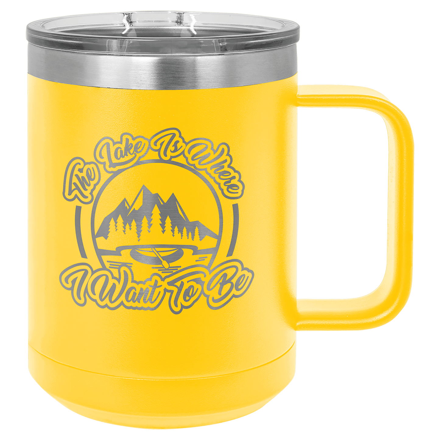 Customized Business Logo Engraved Powder Coated Coffee Mug