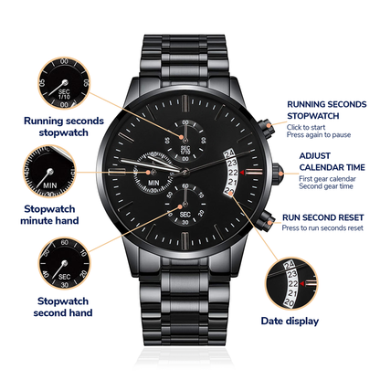 Jewelry Greatest Adventure Engraved Black Chronograph Watch for Men | Engraved Watch Men, Engraved Mens Watch, Personalized Watch ShineOn Fulfillment