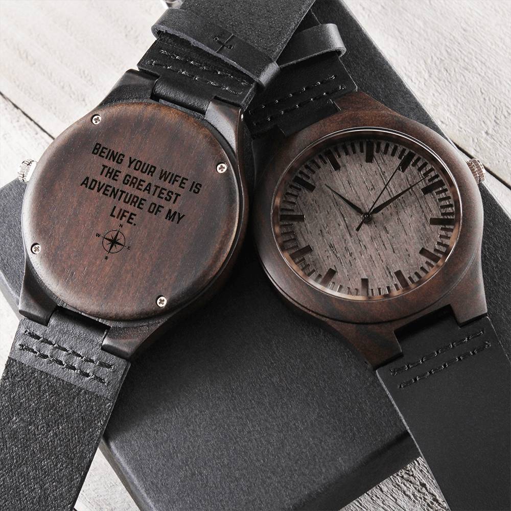 Watches Adventure Anniversary Gift for Him,Wood Watch,Personalized Watch,Engraved Watch,Wooden Watch,Groomsmen Watch,Mens Watch,Boyfriend Gift,Gift for Dad ShineOn Fulfillment