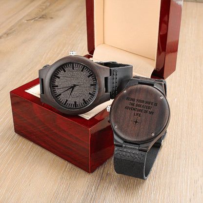 Watches Adventure Anniversary Gift for Him,Wood Watch,Personalized Watch,Engraved Watch,Wooden Watch,Groomsmen Watch,Mens Watch,Boyfriend Gift,Gift for Dad ShineOn Fulfillment