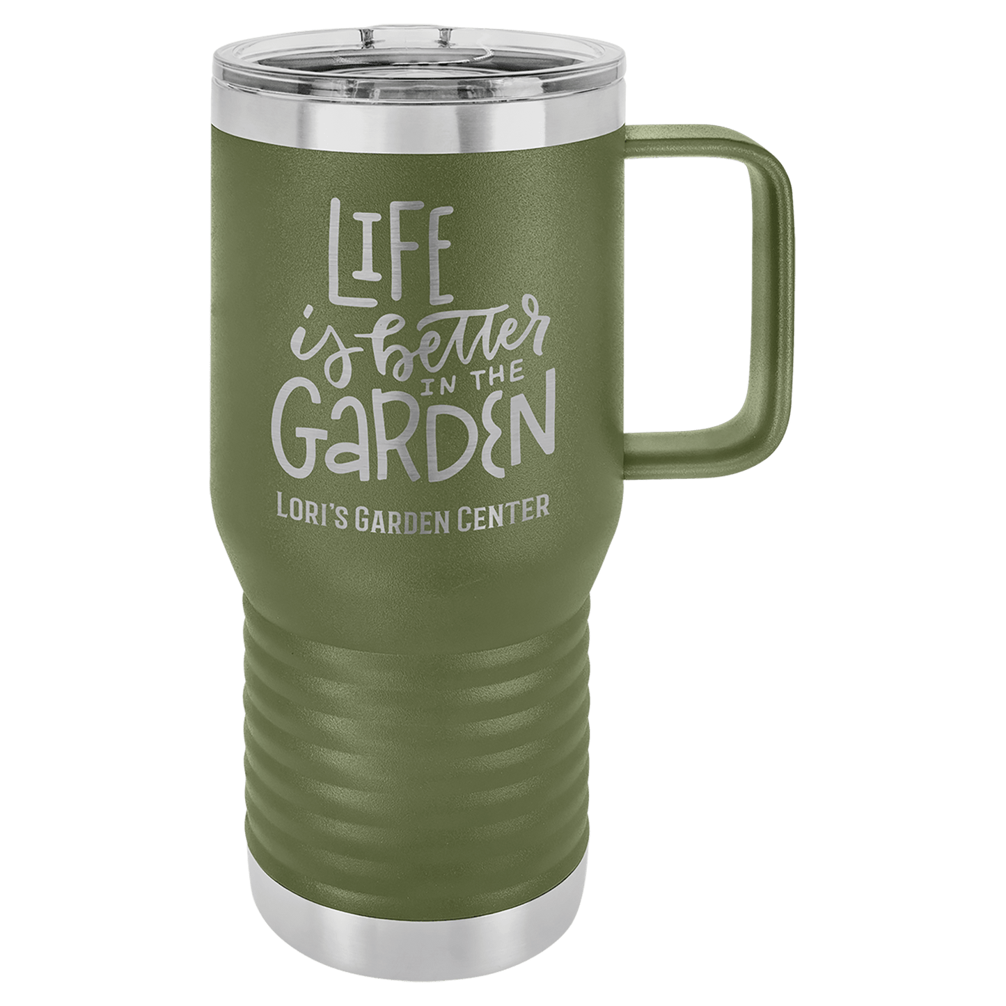 Customized Business Logo Engraved Powder Coated 20oz Travel Mug