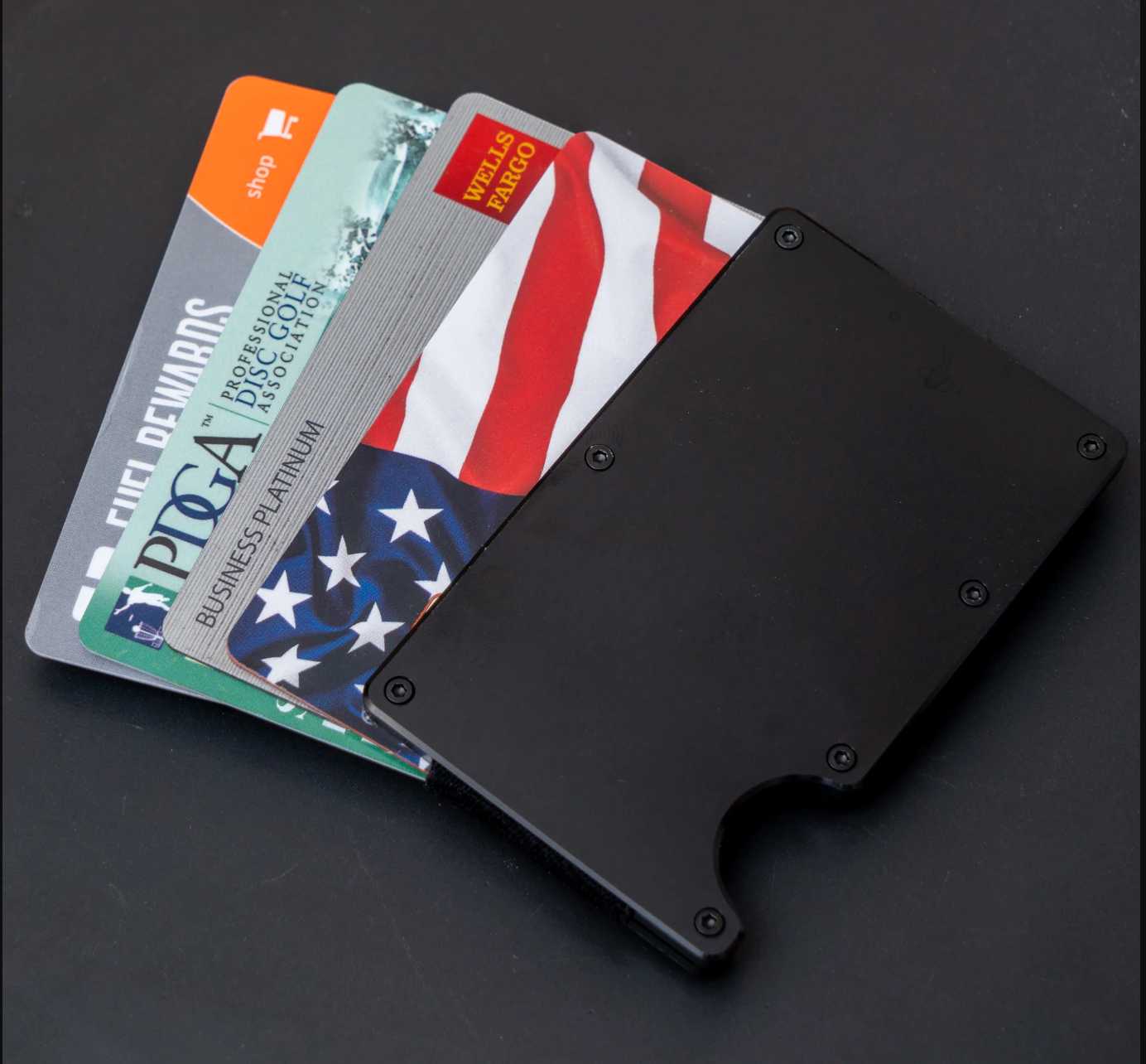 Wallets 2nd Amendment American Flag Aluminum Wallet - RFID Blocking beardedcustomsco