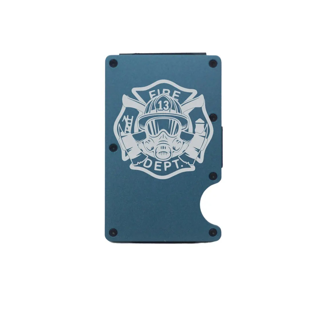 Wallets Aluminum Firefighter Helmet Minimalist Wallet | Slim, RFID Blocking, Stylish | Perfect Gift for Firefighters & First Responders beardedcustomsco
