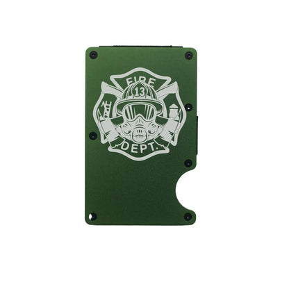 Wallets Aluminum Firefighter Helmet Minimalist Wallet | Slim, RFID Blocking, Stylish | Perfect Gift for Firefighters & First Responders beardedcustomsco