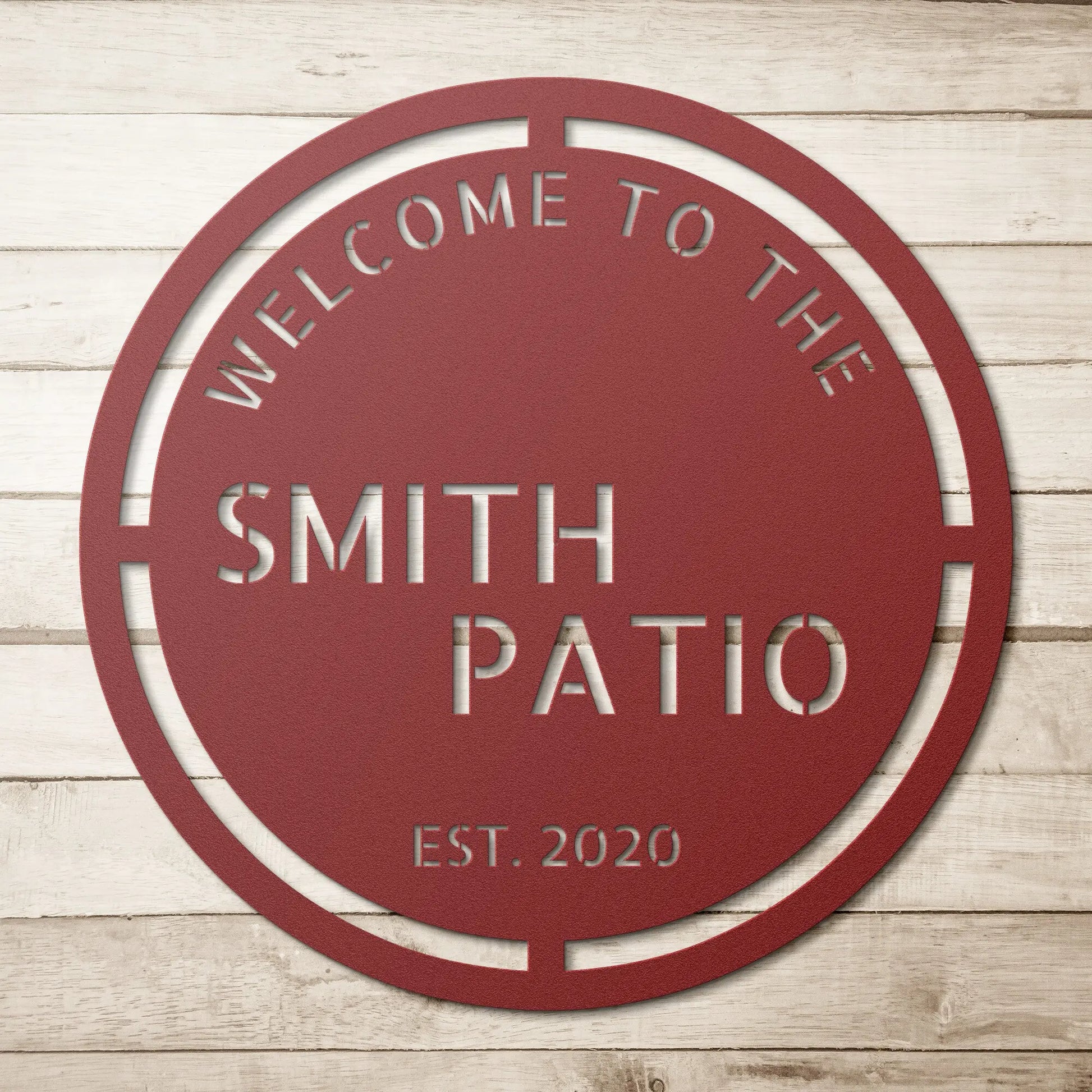 Wall Art Custom Welcome to Our Patio Sign, Personalized Outdoor Sign teelaunch