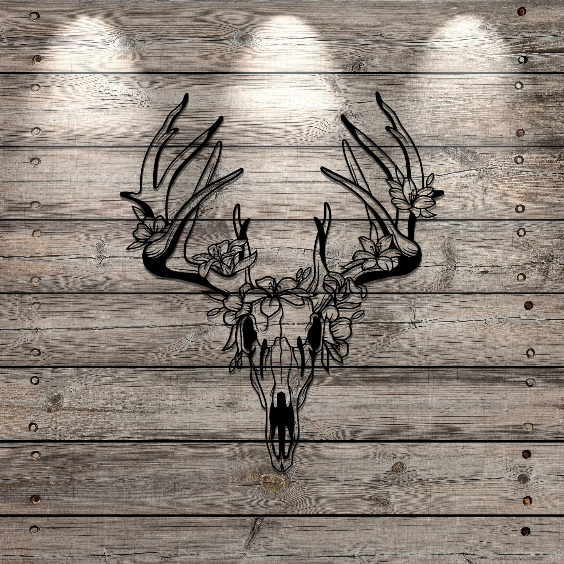 Deer Antler Mountains - Metal Wall Art