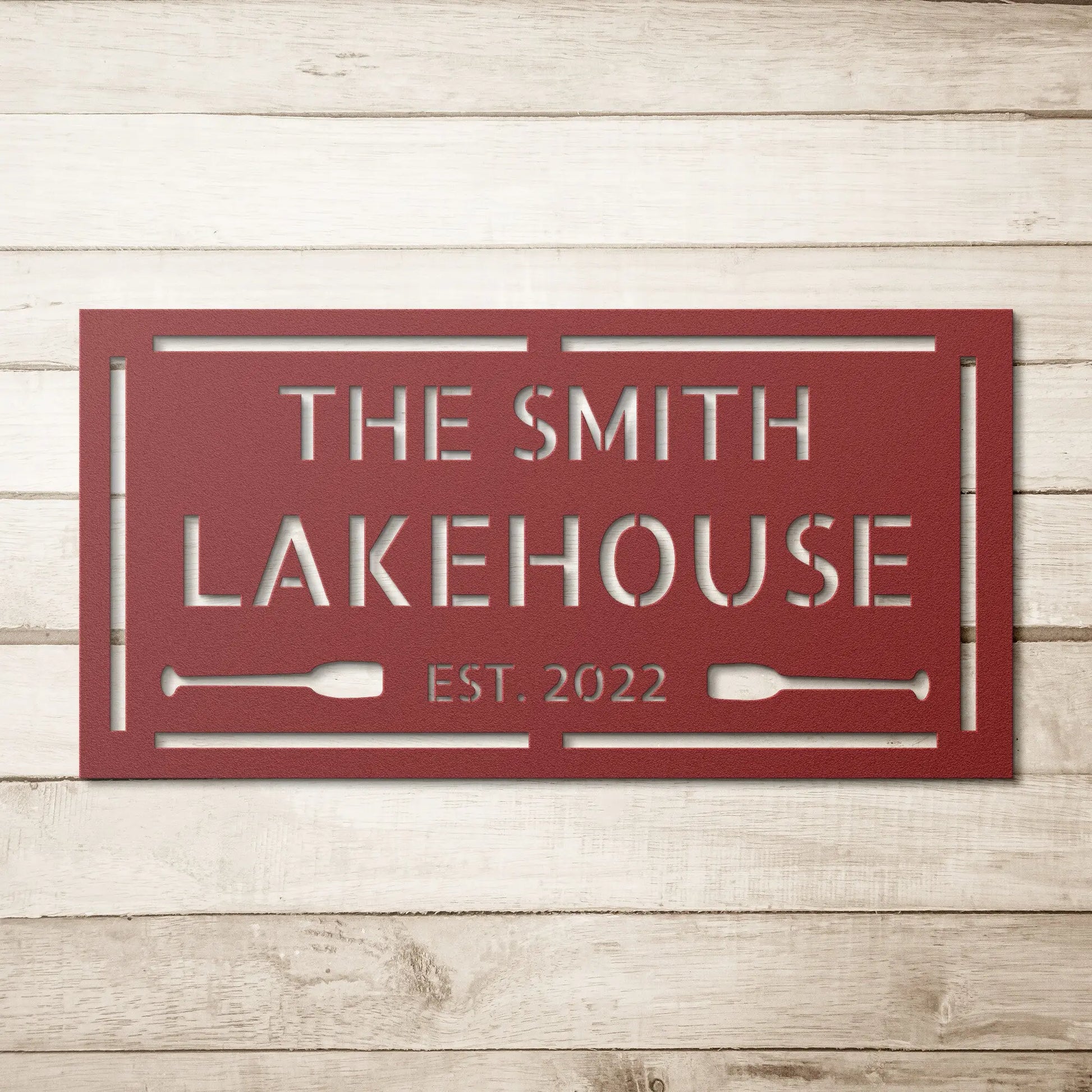 Wall Art Personalized Lake House Sign-Lake House Sign-Boat Oars Decor-Metal Signs-Laser cut Sign-Personalized Sign-Lake House Decor-Boating Sign teelaunch